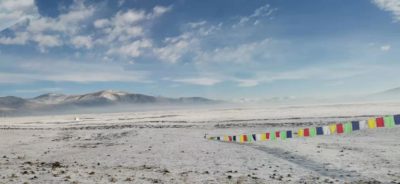 图1 拍摄于泰济堂义诊队在从甘孜州石渠县城去往江玛寺的路上